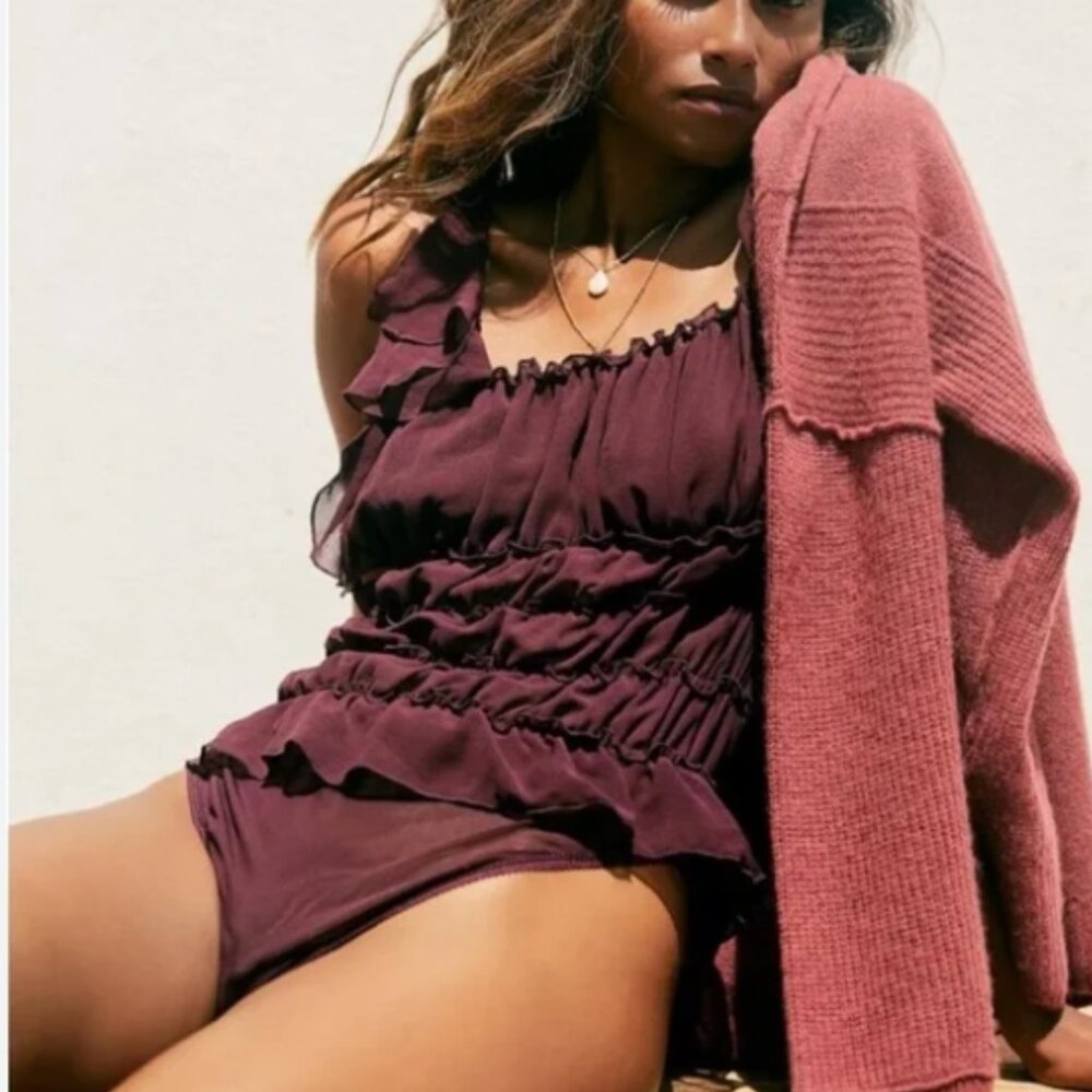 Free People Juliet Bodysuit - Purple (Small)